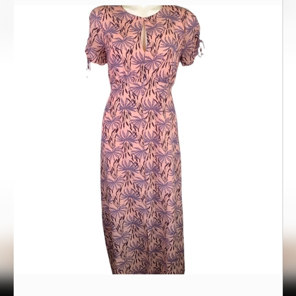 Madewell 100% Silk Oasis Palm Print Maxi Lined Dress 8